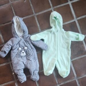 Gray and Green Kids One Piece Set